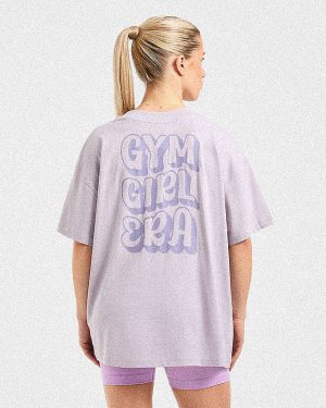 Gym Girl Era Oversized T Shirt - Purple