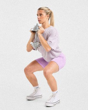 Gym Girl Era Oversized T Shirt - Purple