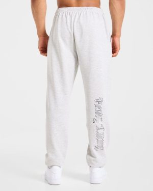 Heavy Lifting Gothic Oversized Joggers - Grey Marl