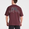 Heavy Lifting Gothic Oversized T Shirt - Dusty Plum/Black