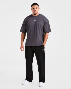 Hunt Your Goals Oversized T-Shirt - Deep Charcoal