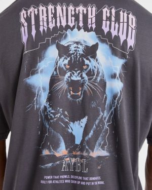 Hunt Your Goals Oversized T-Shirt - Deep Charcoal