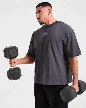 Hunt Your Goals Oversized T-Shirt - Deep Charcoal