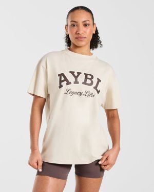 Legacy Lifts Oversized T-Shirt - Beige: The Ultimate Comfort Upgrade