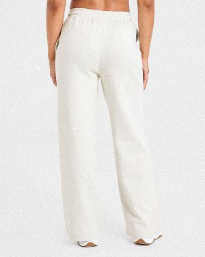 Lifestyle Oversized Straight Leg Joggers - Off White: The Ultimate Comfort Upgrade