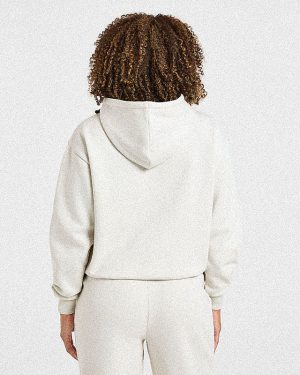 Lifestyle Oversized Zip Up Hoodie - Off White: The Ultimate Comfort Upgrade