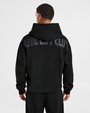 Lift Club Distressed Hoodie - Black/Charcoal: The Ultimate Lifter's Essential