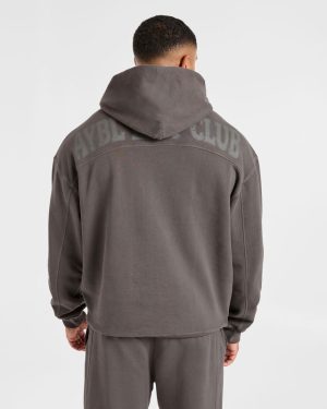 Lift Club Distressed Hoodie - Charcoal: The Ultimate Lifter's Essential