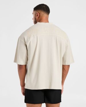 Lift Club Distressed Oversized T Shirt - Sand: The Ultimate Lifter's Essential