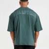 Lift Club Distressed Oversized T Shirt - Washed Teal: The Ultimate Lifter's Choice