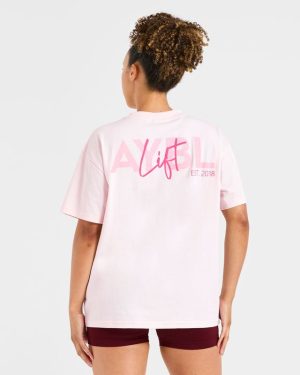 Lift Graphic Oversized T Shirt - Baby Pink: The Ultimate Comfort & Style Statement