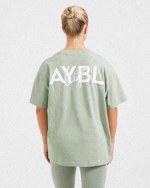 Lift Graphic Oversized T Shirt - Light Sage: The Ultimate Comfort & Style Statement