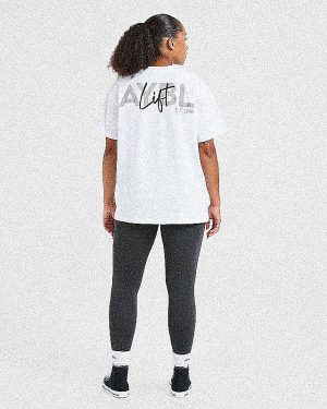 Lift Graphic Oversized T Shirt - White