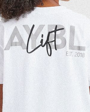 Lift Graphic Oversized T Shirt - White
