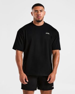 Lift Heavy Oversized T Shirt - Black/Off White