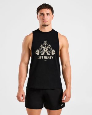 Lift Heavy Tank - Black/Off White: The Ultimate Loose Fit Essential