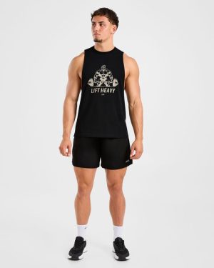 Lift Heavy Tank - Black/Off White: The Ultimate Loose Fit Essential