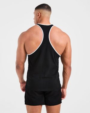Lifting Stringer - Black/Red: The Ultimate Cotton Tank for Serious Lifters