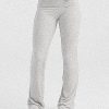 Lounge Ribbed Foldover Flared Leggings - Grey Marl