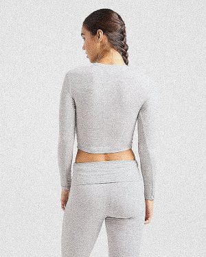 Lounge Ribbed Long Sleeve - Grey Marl: The Ultimate Comfort Sculpt