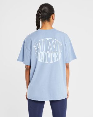 Mind Over Matter Oversized T-Shirt - Blue | Premium Comfort & Style