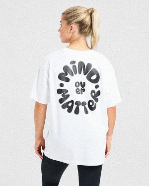Mind Over Matter V2 Oversized T-Shirt - White: The Ultimate Comfort & Style Statement