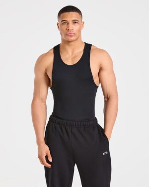 Muscle Ribbed Tank - Black: The Ultimate Gym Essential