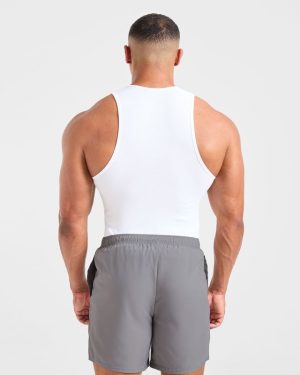 Muscle Ribbed Tank - White: The Ultimate Gym Essential