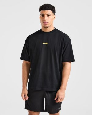 Orbit Oversized T-Shirt: The Ultimate Black/Yellow Streetwear Essential