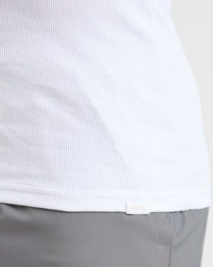 Muscle Ribbed Tank - White: The Ultimate Gym Essential