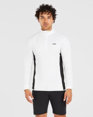 Performance 1/4 Zip Pullover - White: The Ultimate Layering Essential