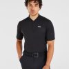 Performance Collarless Polo Shirt - Black