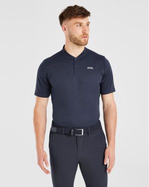 Performance Collarless Polo Shirt - Navy: The Ultimate Golf Essential