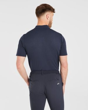 Performance Collarless Polo Shirt - Navy: The Ultimate Golf Essential
