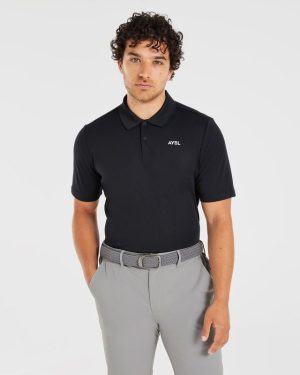Elite Black Performance Polo for Modern Golfers