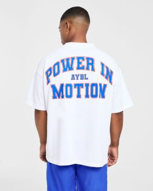 Power In Motion Oversized T Shirt - White: The Ultimate Comfort Staple