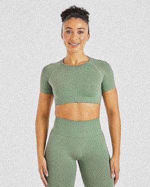 Power Seamless Crop Top - Olive: The Ultimate Performance Wear