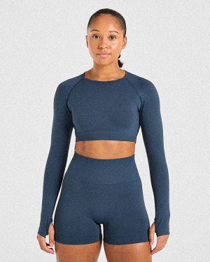 Power Seamless Long Sleeve Crop Top - Ocean Teal: The Ultimate Performance Wear