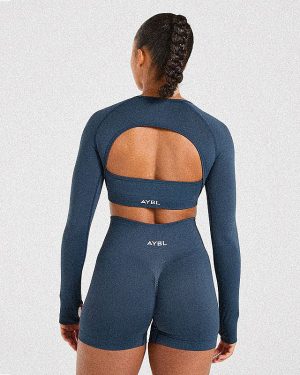 Power Seamless Long Sleeve Crop Top - Ocean Teal: The Ultimate Performance Wear