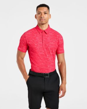Precision Texture Polo - Summer Red: The Ultimate Performance Wear