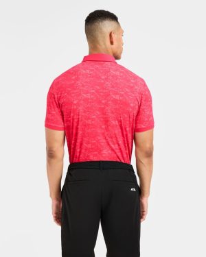 Precision Texture Polo - Summer Red: The Ultimate Performance Wear