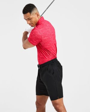 Precision Texture Polo - Summer Red: The Ultimate Performance Wear