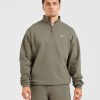 Rebound 1/4 Zip Pullover - Dusky Olive: The Ultimate Post-Workout Essential