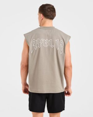 Rebound Tank - Dusky Olive: The Ultimate Cotton Workout Essential