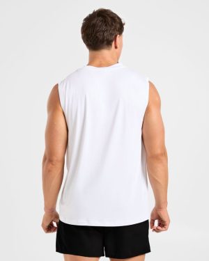 Reinforce Training Tank - White: The Ultimate Modal Blend for Serious Lifters