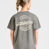 Retro Athletics Club Oversized T Shirt - Charcoal/Butter
