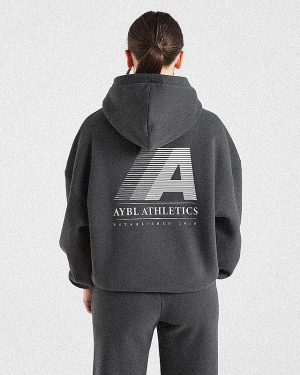 Retro Athletics Oversized Hoodie - Charcoal: The Ultimate Comfort Statement