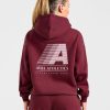 Retro Athletics Oversized Hoodie - Deep Raspberry/Pink