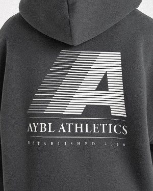 Retro Athletics Oversized Hoodie - Charcoal: The Ultimate Comfort Statement