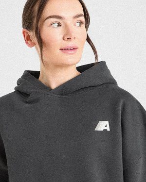Retro Athletics Oversized Hoodie - Charcoal: The Ultimate Comfort Statement